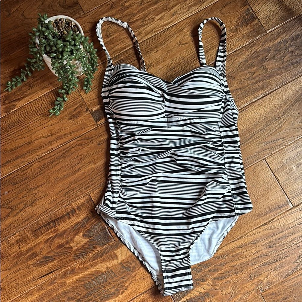 Nip Tuck Striped Black and White Swimsuit